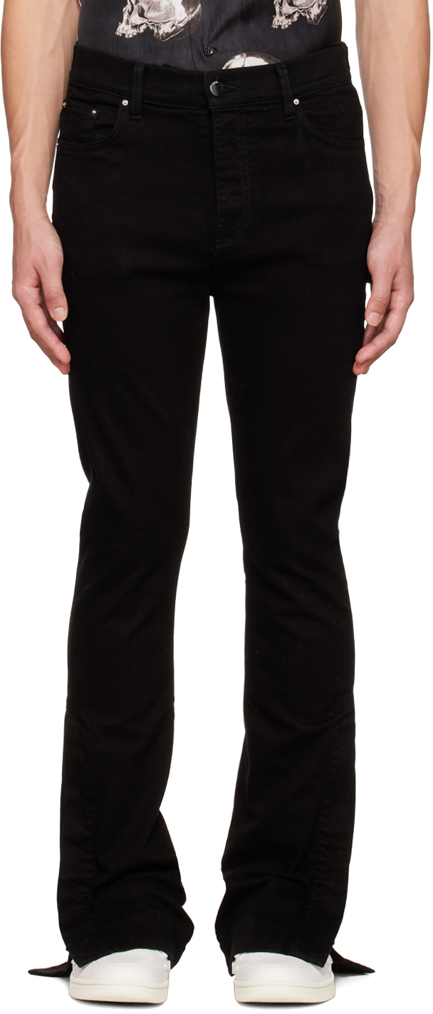 AMIRI: Black Stack Flair Jeans | SSENSE