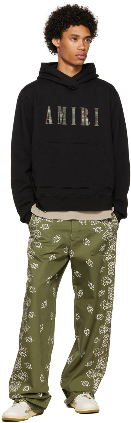 Amiri グリーン Bandana フィールド プリント トラウザーズ