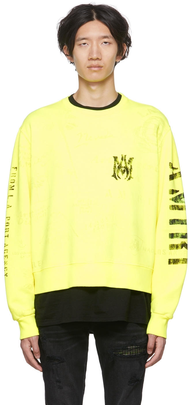 AMIRI: Yellow Army Stencil Sweatshirt 