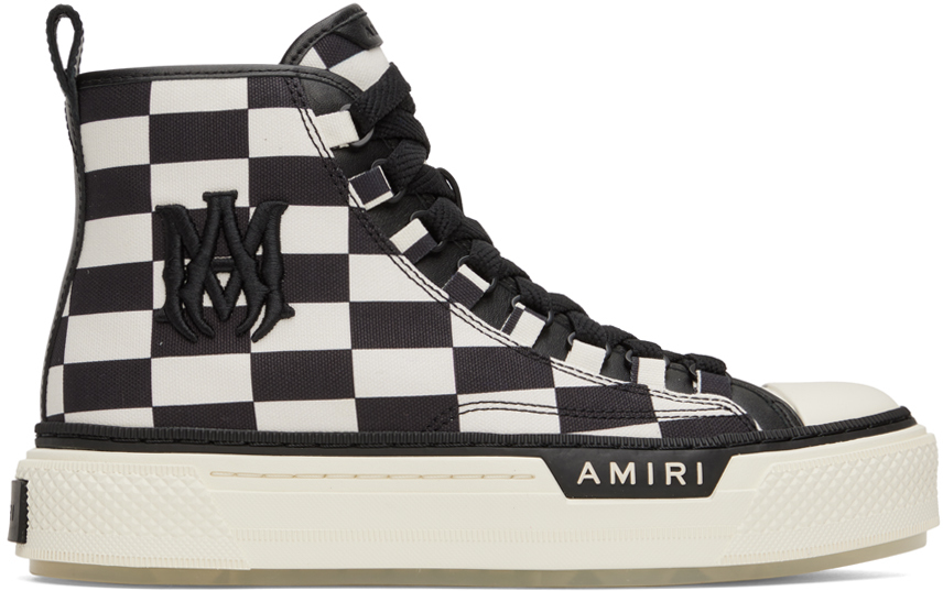 AMIRI Black & White M.A. Court Hi Sneakers