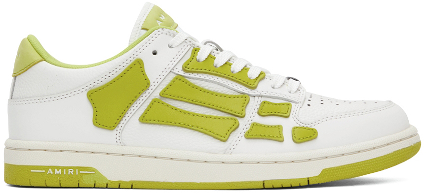 AMIRI Green & White Low Skel Low-Top Sneakers