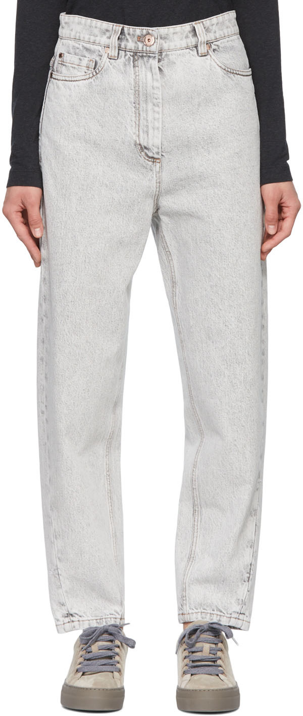Brunello Cucinelli Grey Tapered Jeans