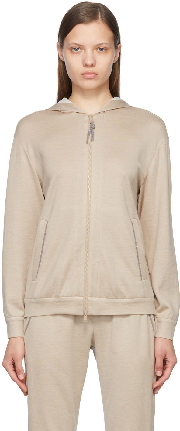 Brunello Cucinelli Cotton Jersey Cotone Stretch Dett Monile in White Womens Clothing Jumpers and knitwear Jumpers 