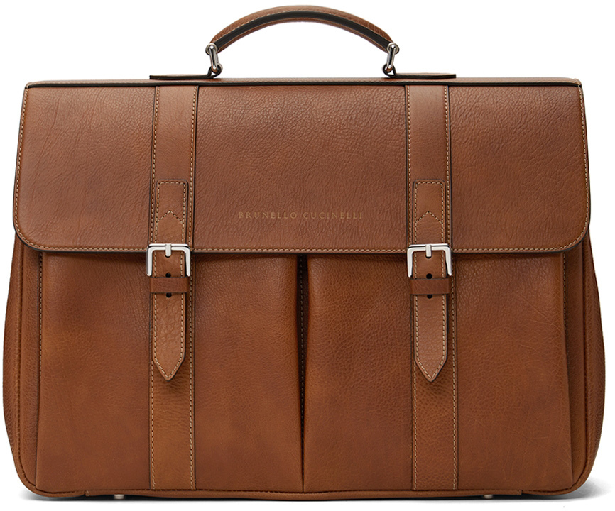 Brown Leather Briefcase Ssense Uomo Accessori Borse Valigette e porta PC 