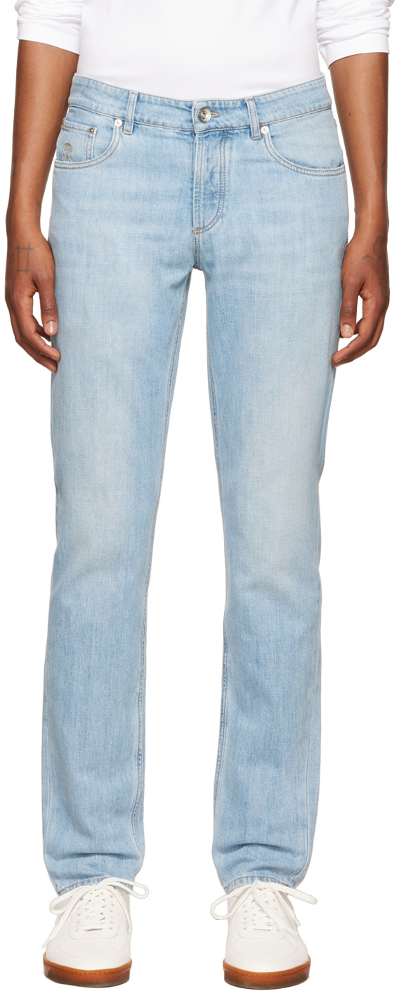 Homme Vêtements Jeans Jeans coupe droite Jean à coupe droite Brunello Cucinelli pour homme en coloris Bleu 