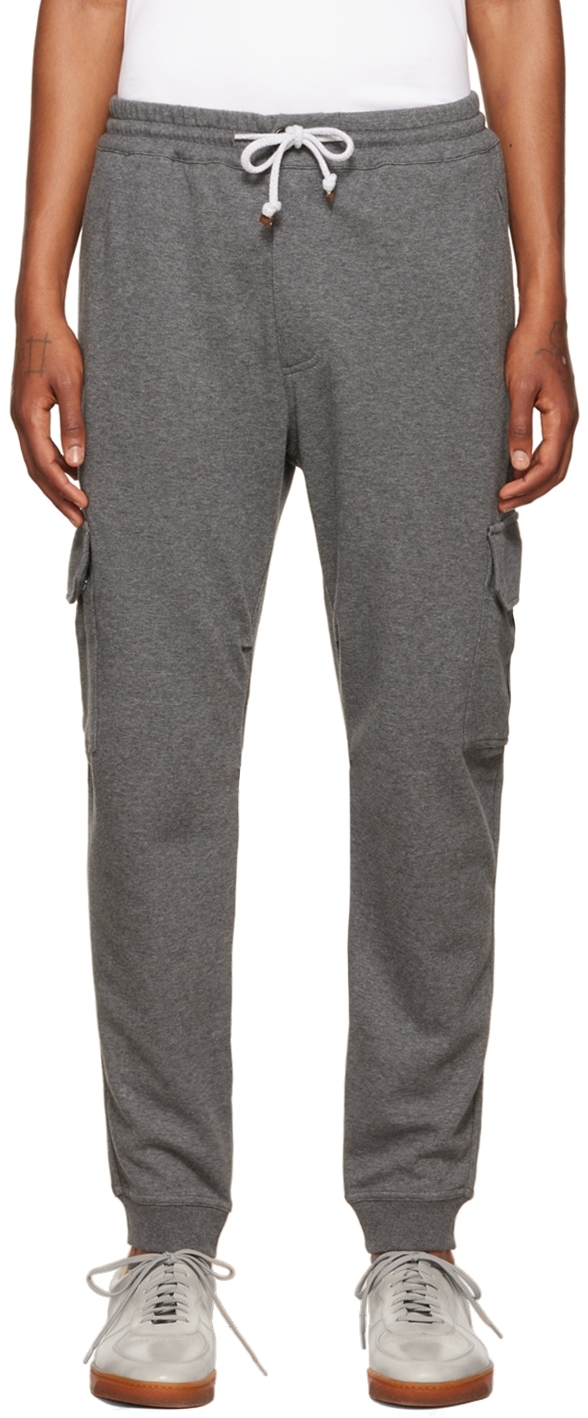 Gray Lounge Cargo Pants by Brunello Cucinelli on Sale