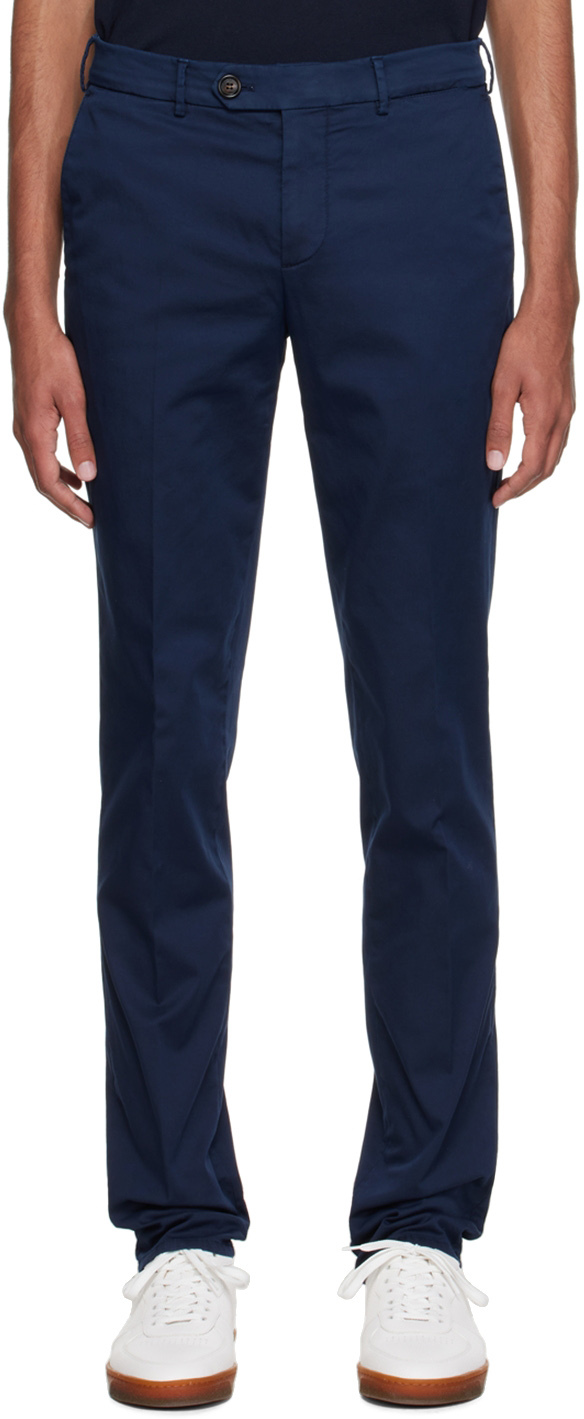Brunello Cucinelli Navy Garment-Dyed Trousers