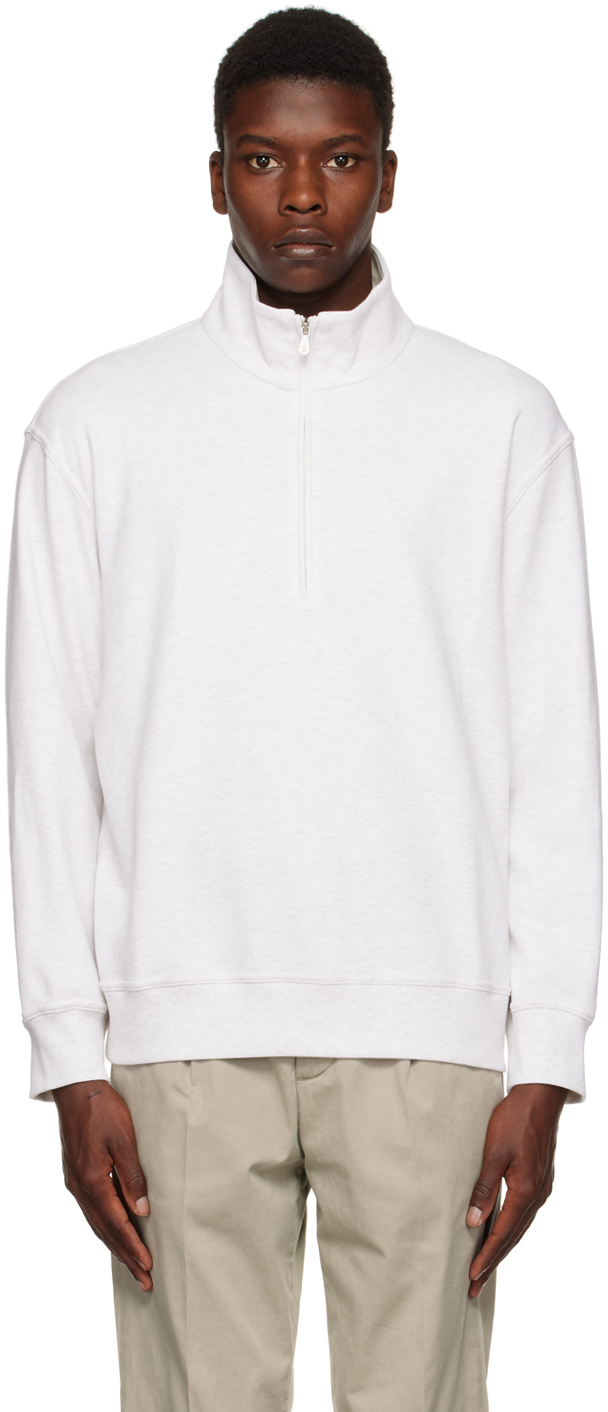 Brunello Cucinelli Off-White Half-Zip Sweatshirt