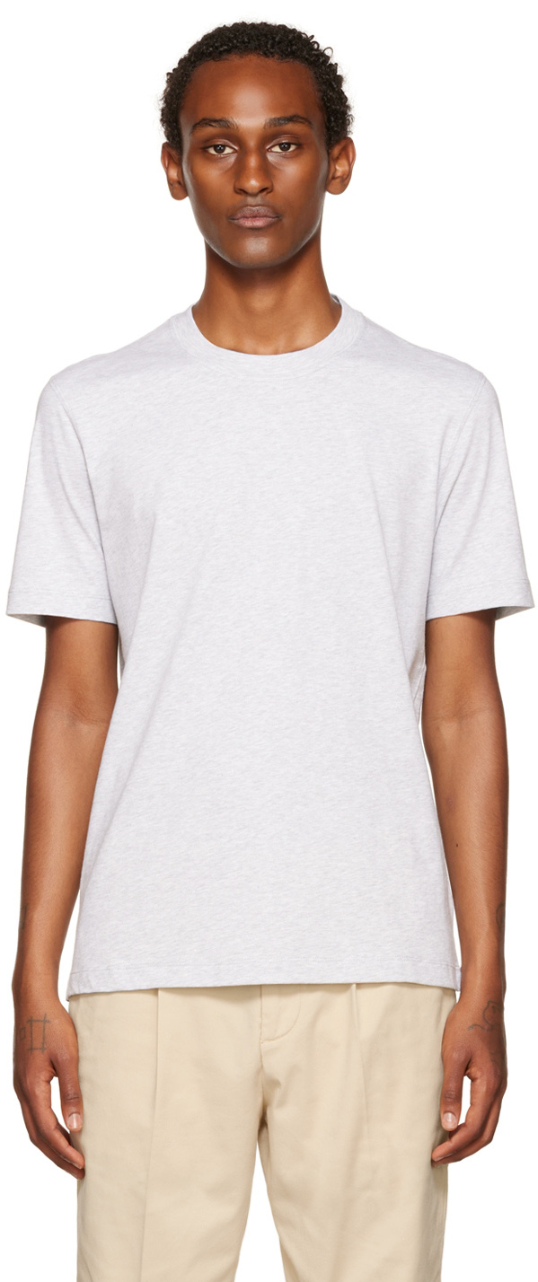 Brunello Cucinelli: Gray Basic T-Shirt | SSENSE