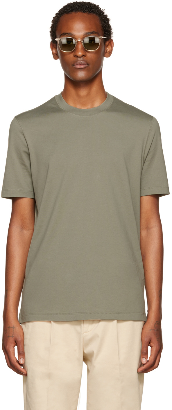Brunello Cucinelli Khaki Basic T-Shirt