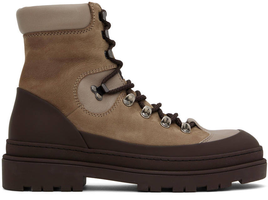 Brunello Cucinelli: Beige Outdoor Boots | SSENSE