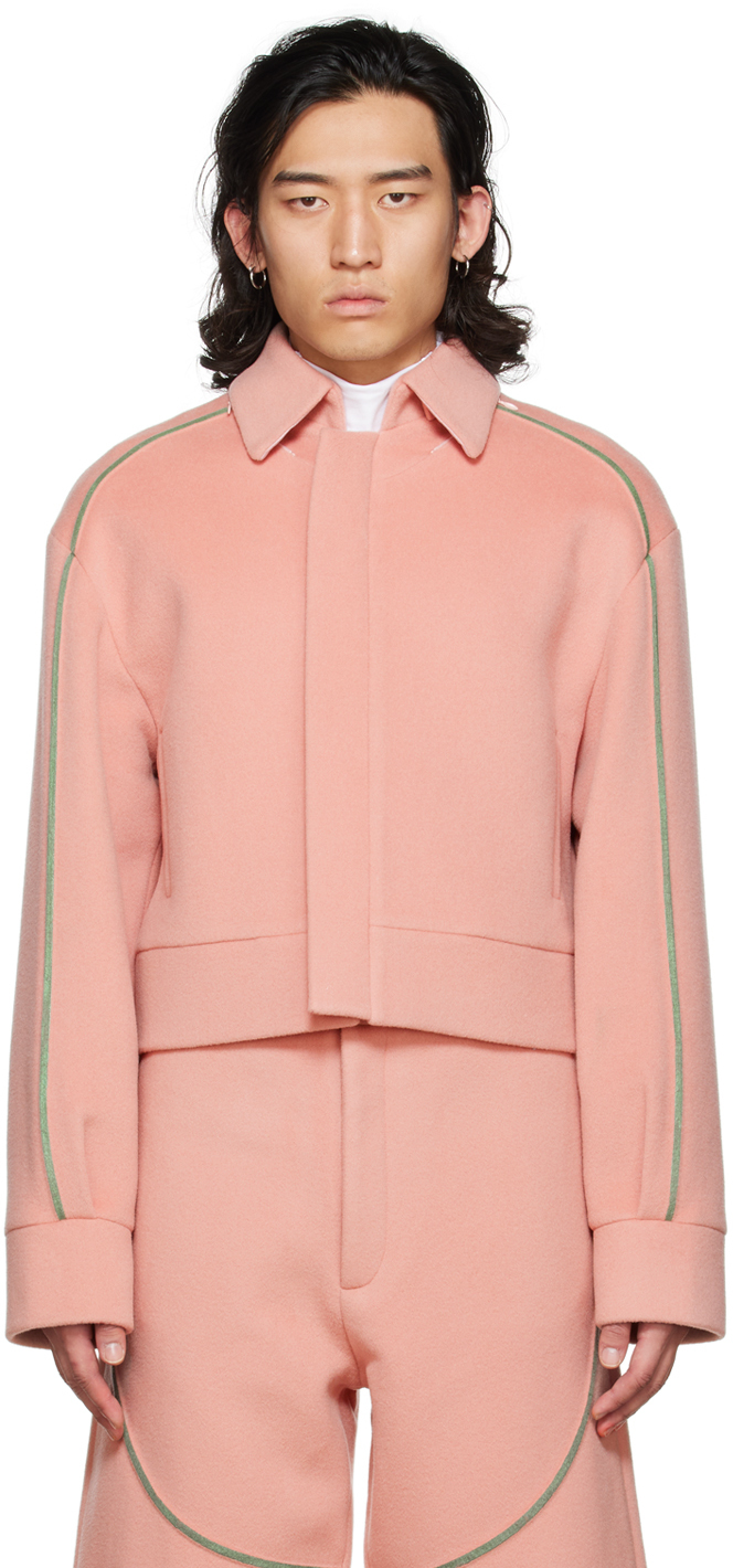 YULONG XIA SSENSE Exclusive Pink Concealed Zip Jacket