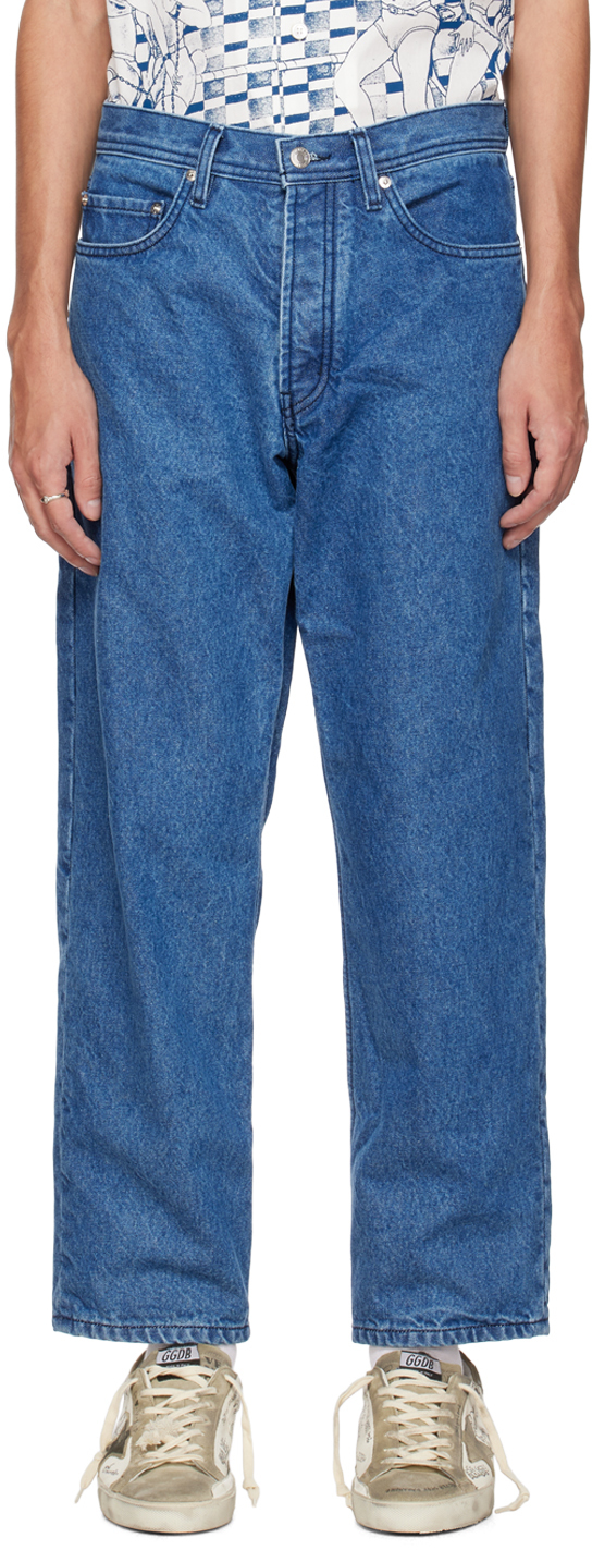 Enfants Riches Déprimés: Blue Flannel Lined Jeans | SSENSE