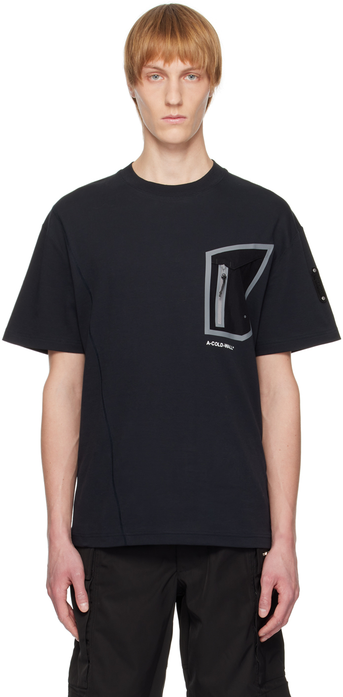 A-COLD-WALL*: Black Technical Polygon T-Shirt | SSENSE