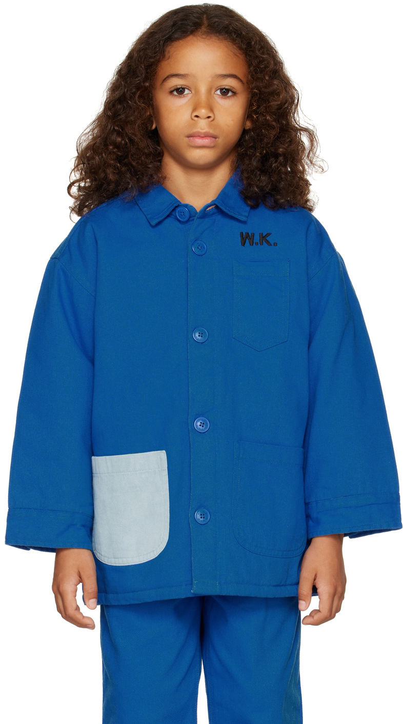 Kids Indigo Aaron Worker Jacket by Wildkind | SSENSE