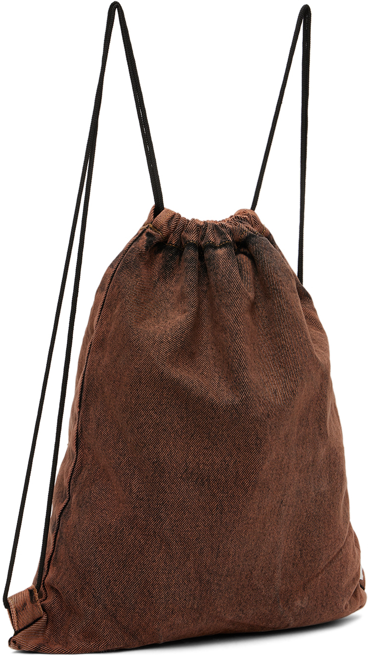 Wildkind Ssense Exclusive Kids Brown Drawstring Backpack In Acid Washed Brown