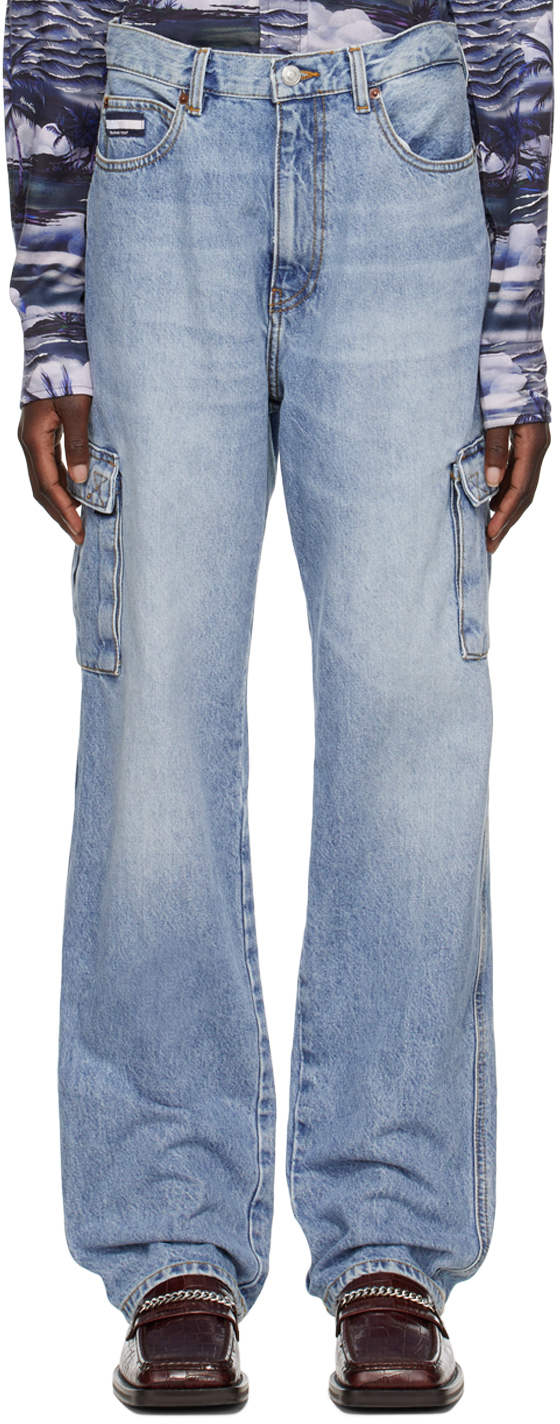 Martine Rose: Indigo Tommy Jeans Edition Cargo Jeans | SSENSE UK