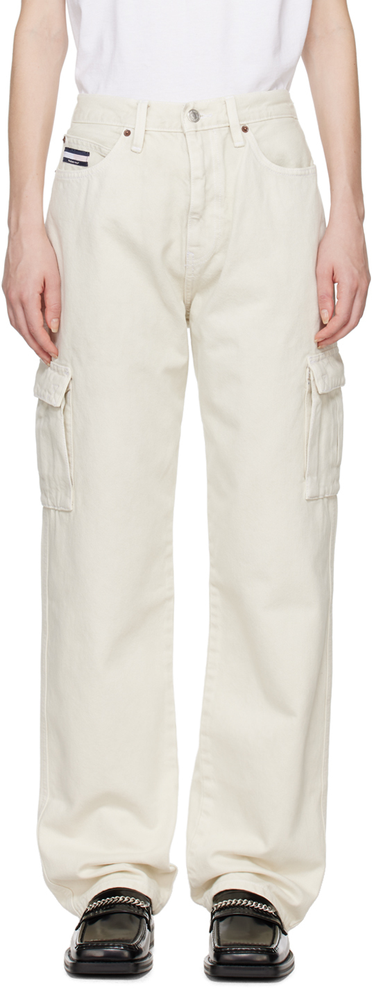 Martine Rose Off-white Tommy Jeans Edition Dual Gender Jeans In Aev Bleached Stone