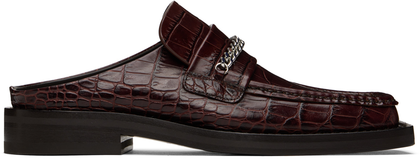 Burgundy Square Toe Loafers