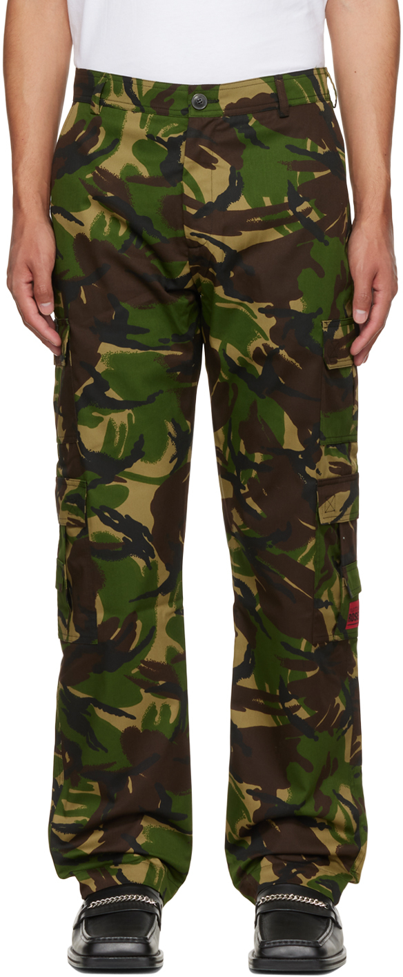 Martine Rose: Green Camouflage Cargo Pants | SSENSE Canada