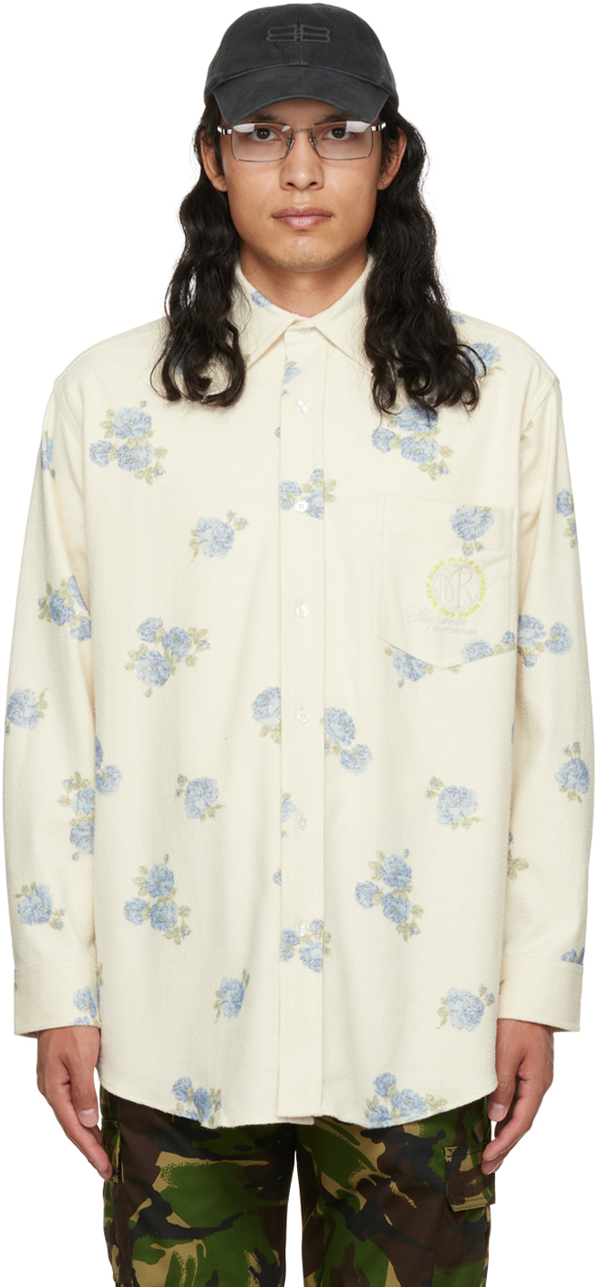 Martine Rose Off-White Floral Shirt