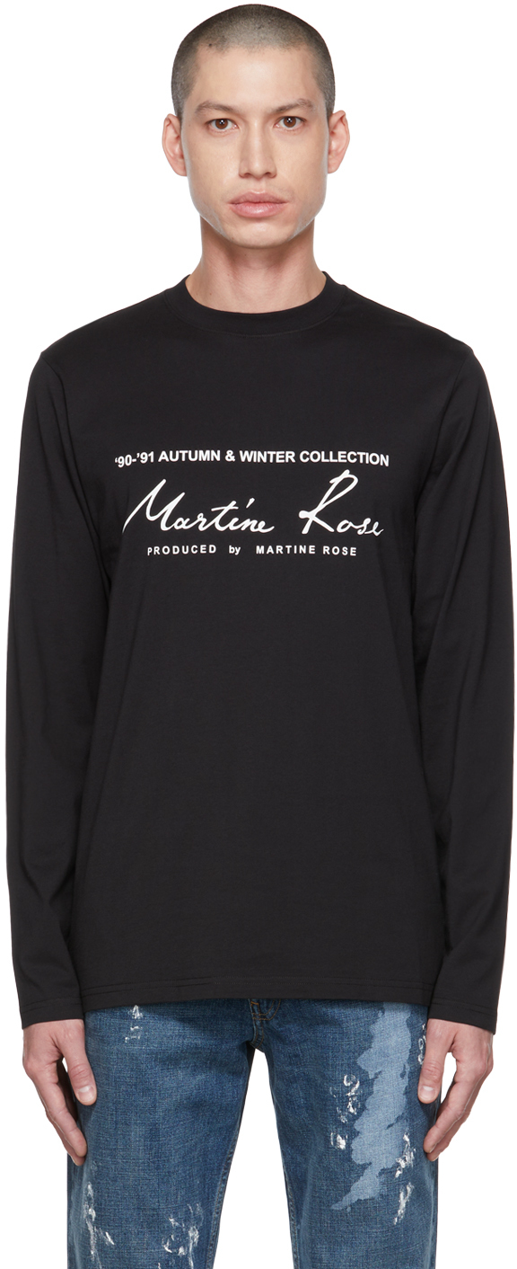 Martine Rose Black Classic Long Sleeve T-Shirt