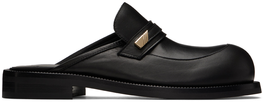 Martine Rose Black Bulb Toe Loafers | Smart Closet