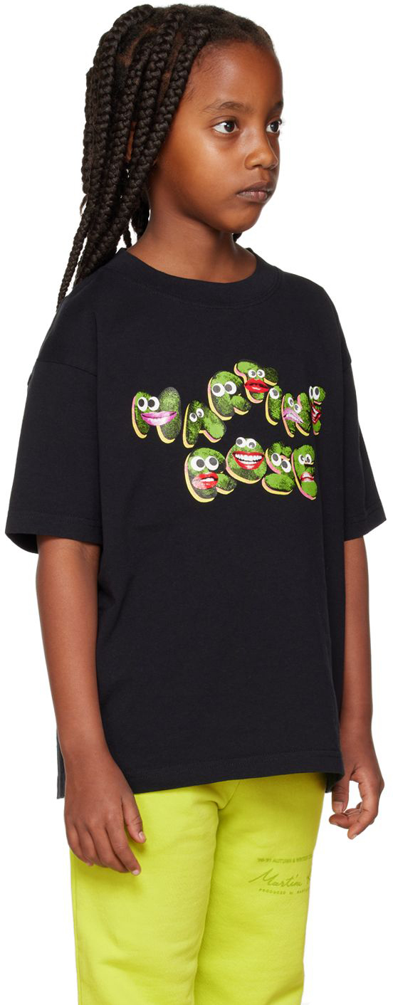Martine Rose Ssense Exclusive Kids Black Brittle T-shirt In Black