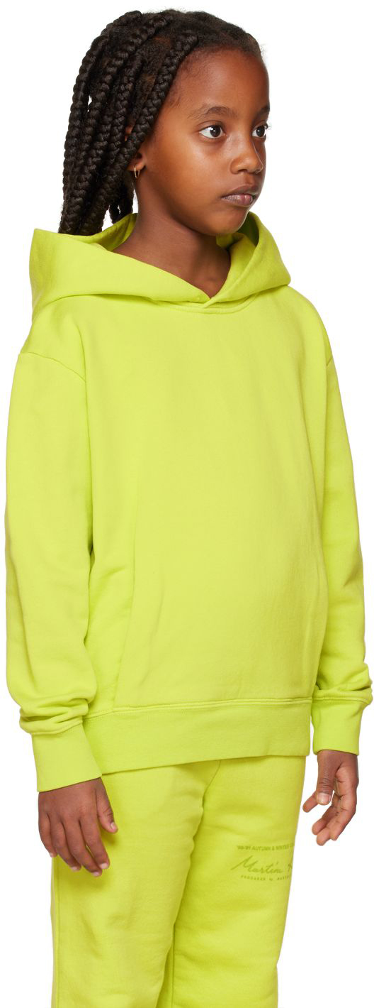 Martine Rose Ssense Exclusive Kids Green Hoodie In Lime Green