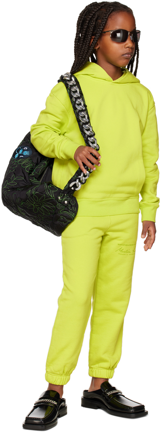 Martine Rose Ssense Exclusive Kids Green Hoodie In Lime Green