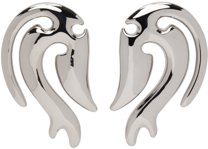 Y/Project Silver Sculpted Earrings