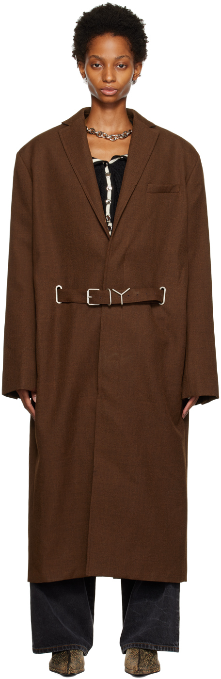 Y/Project Brown Y Belt Coat