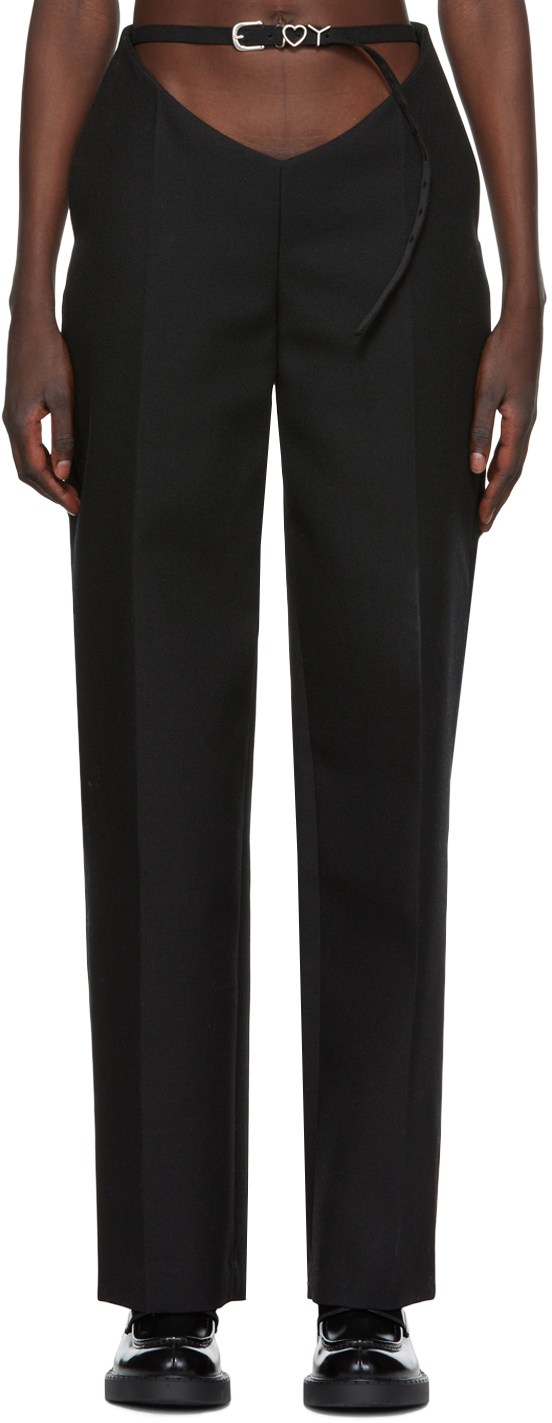 Black Y Belt Arc Trousers