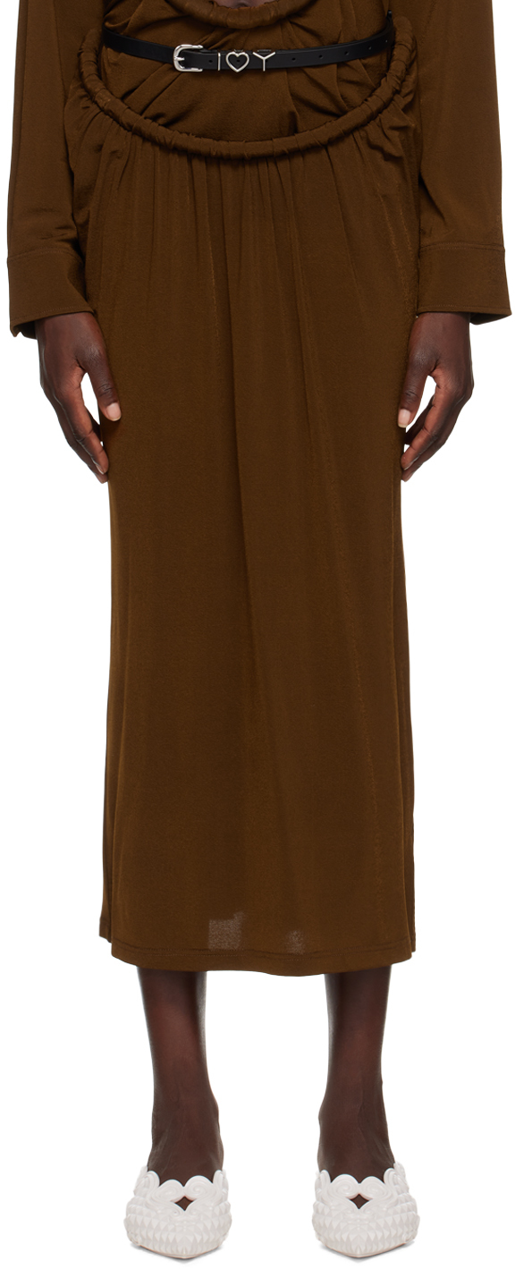 Y/Project Brown Arc Maxi Skirt