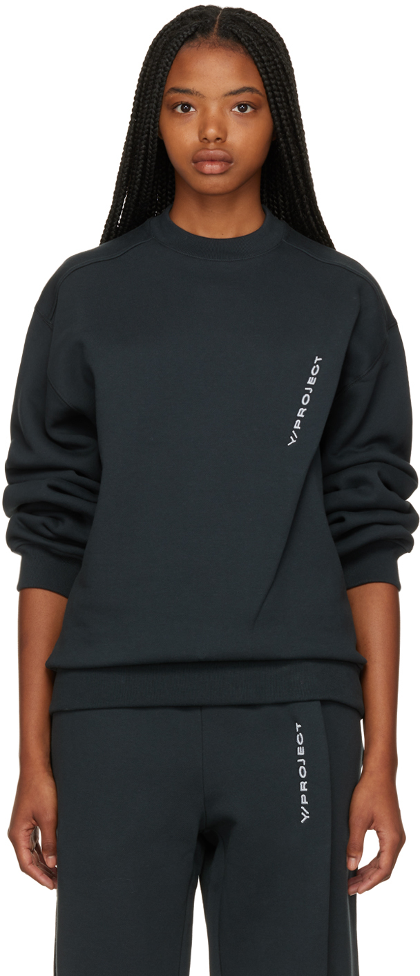Y/Project Black Embroidered Sweatshirt
