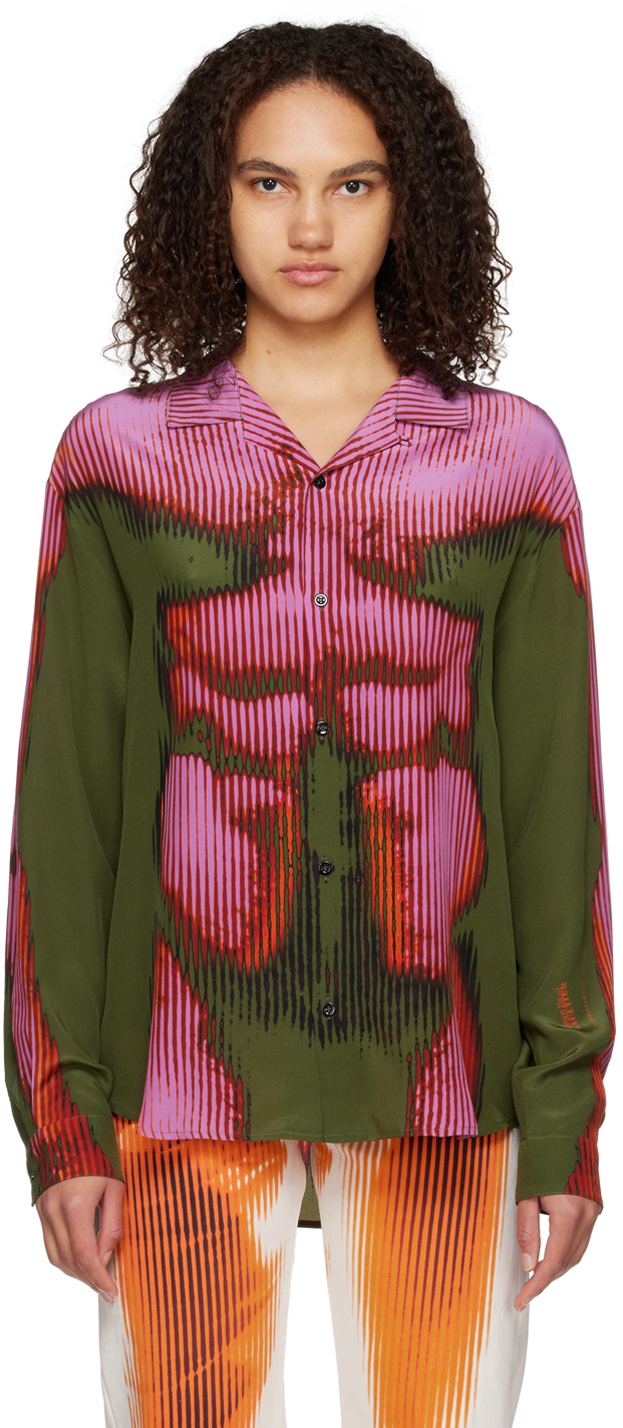 Y/project Khaki Jean Paul Gaultier Edition Shirt In Pink/khaki