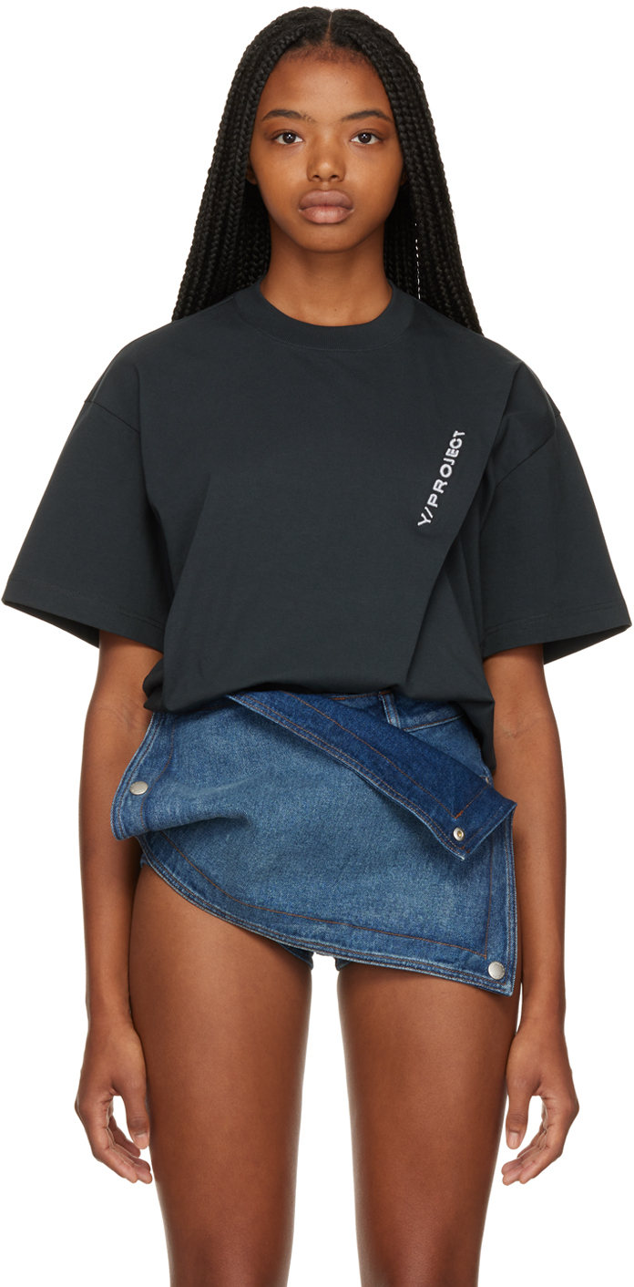 Y/Project Black Embroidered T-shirt