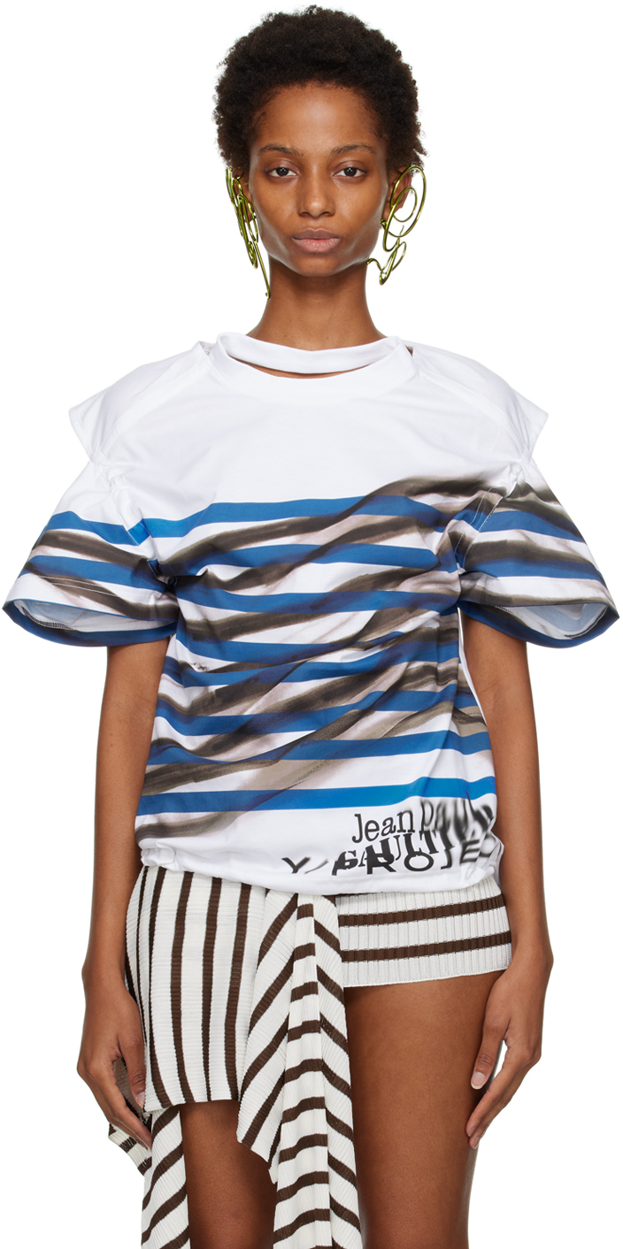 Y/Project White Jean Paul Gaultier Edition Mariniere T-Shirt