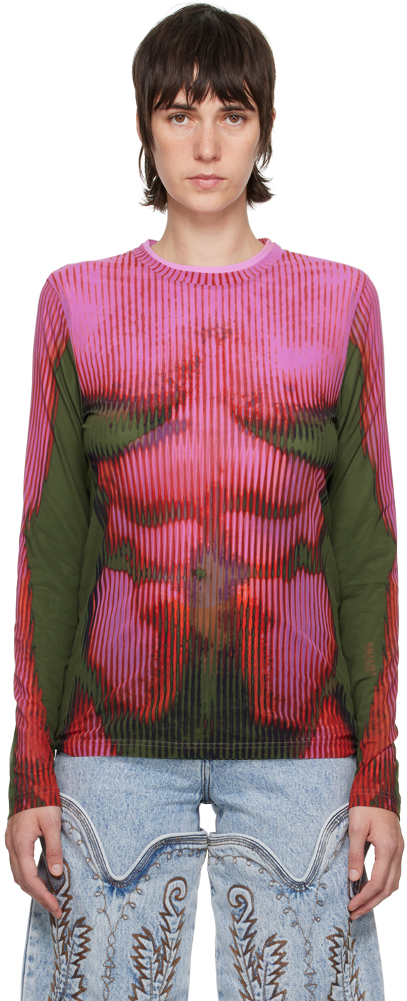 Y/Project: Pink Jean-Paul Gaultier Edition Layered Long Sleeve T