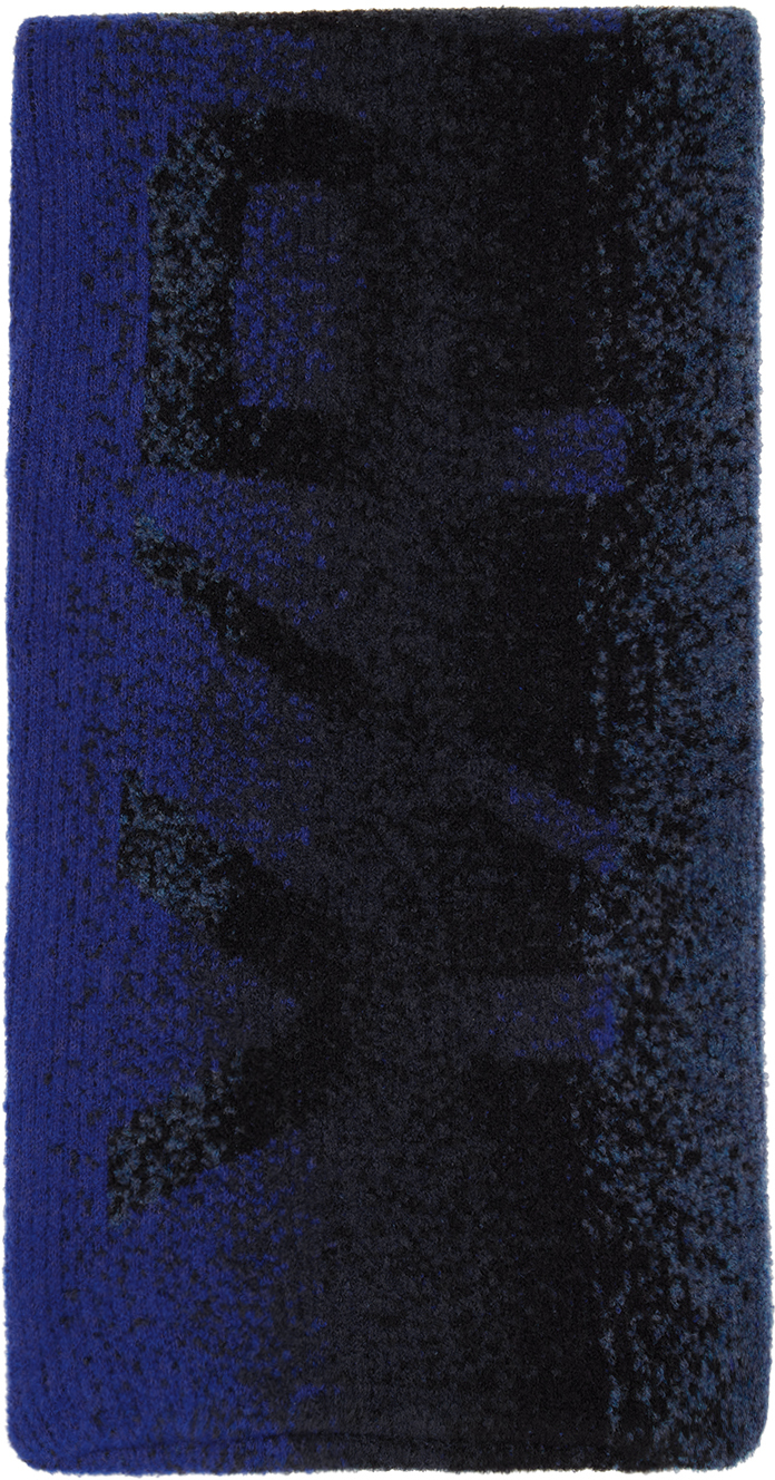 Y/project Blue Gradient Scarf In Blue / Black / Grey