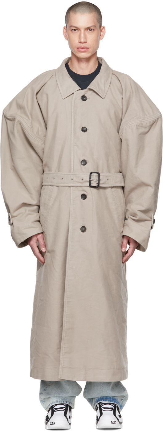 Natural Project Cotton Wire Maxi Trench Coat in Beige Womens Coats Y Y Project Coats - Save 12% 