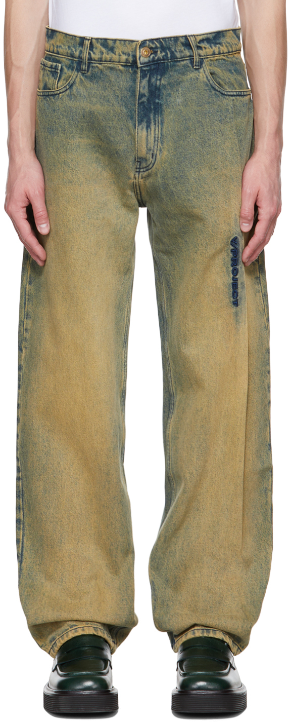 Beige Pinched Jeans