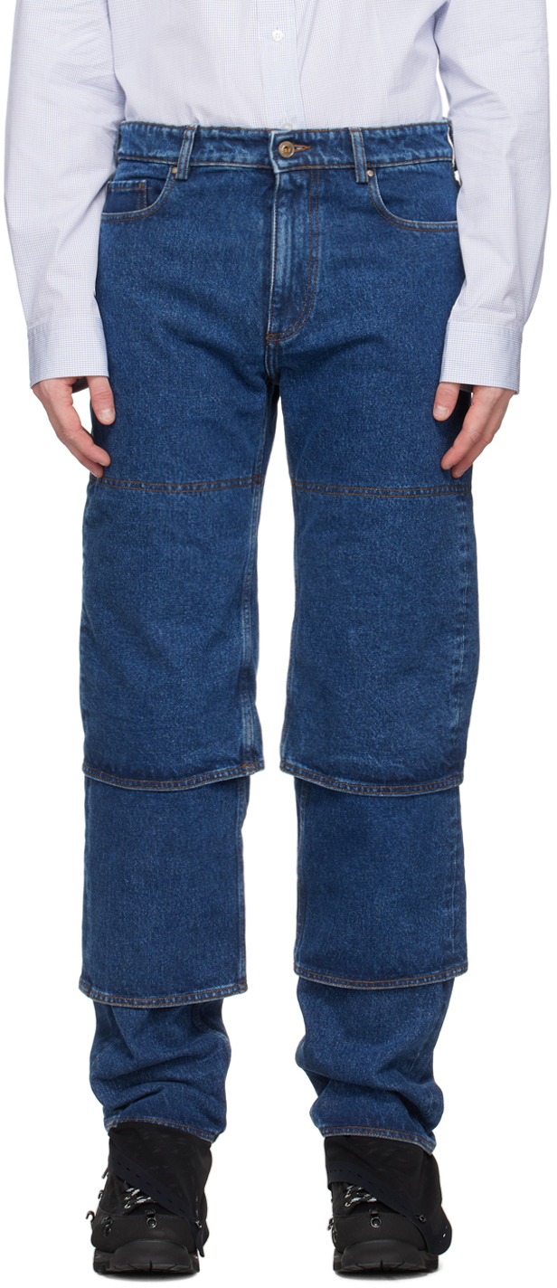 Y/project Multi Cuff Jeans In Blue | ModeSens
