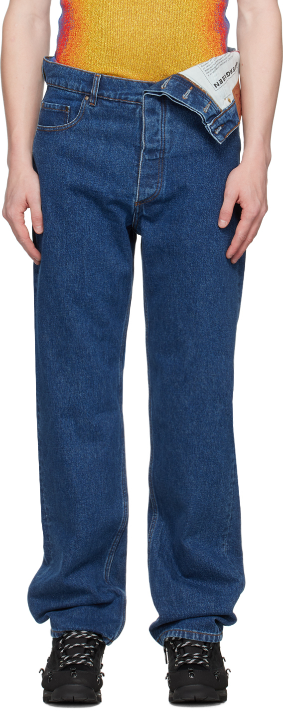 Y/Project Blue Classic Asymmetric Jeans | Smart Closet
