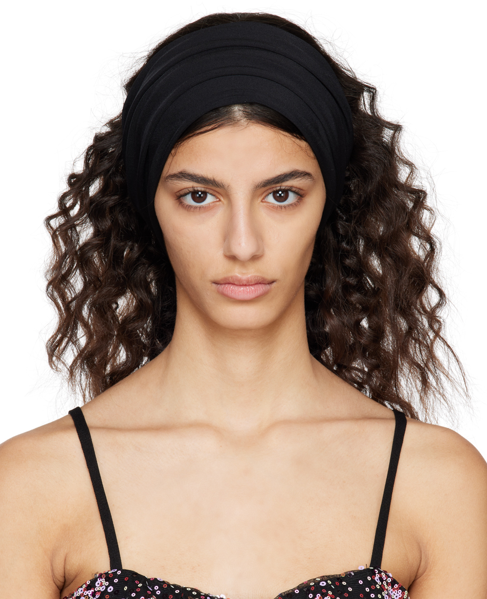 Anna Sui Black Nylon Headband