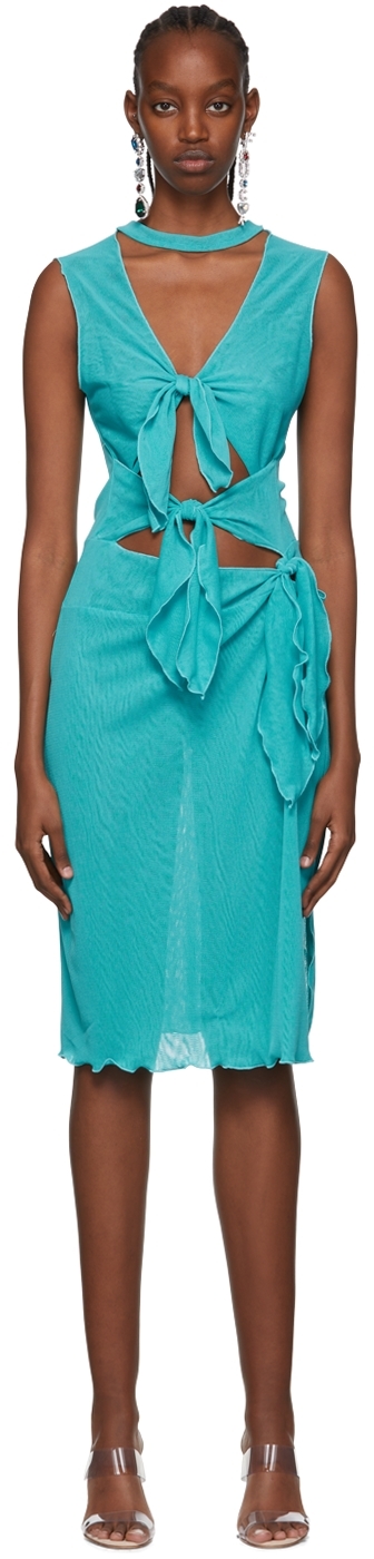 Anna Sui SSENSE Exclusive Blue Polyester Mini Dress