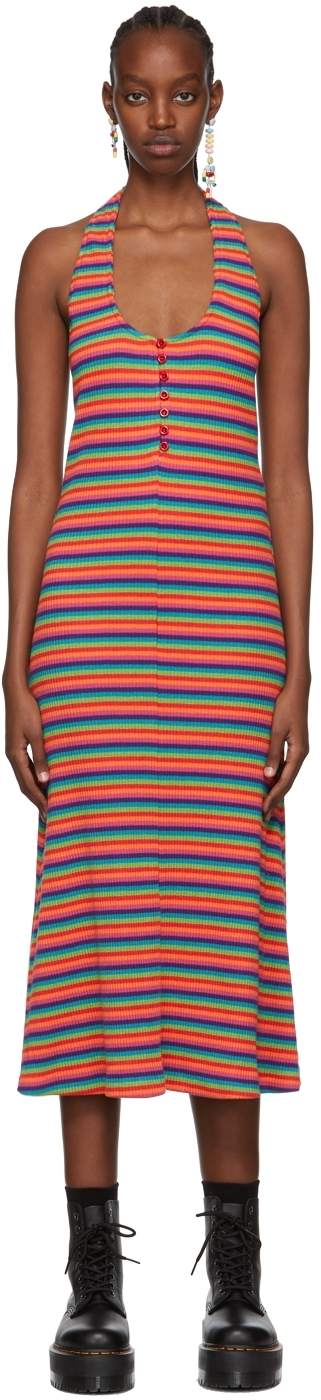 Anna Sui SSENSE Exclusive Multicolor Cotton Midi Dress