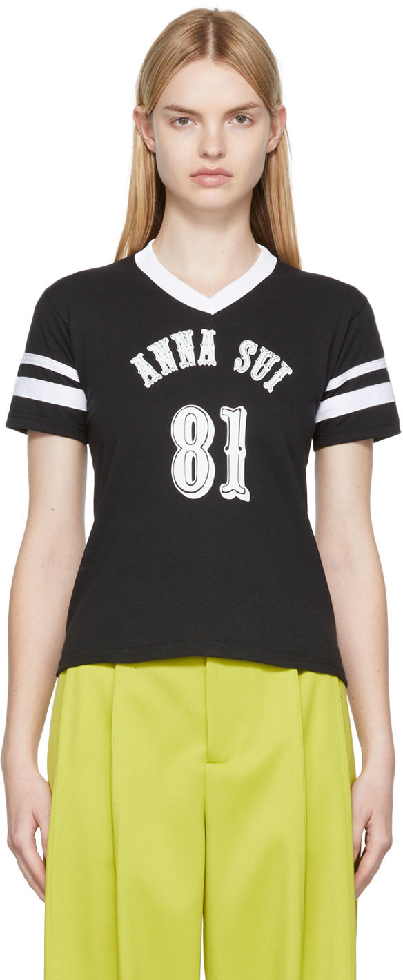 Black Football T-Shirt Anna Sui Sale
