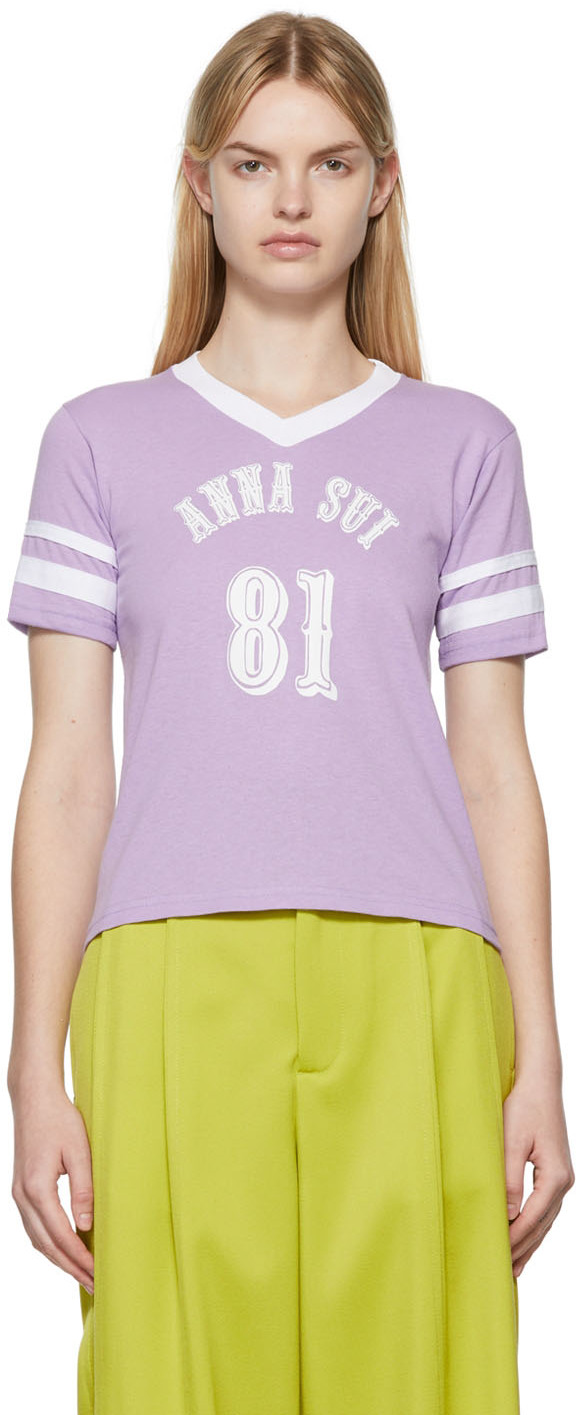 Anna Sui: Purple Football T-Shirt | SSENSE UK