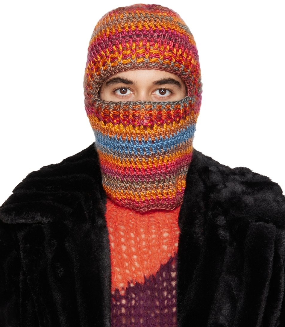 ANNA SUI SSENSE EXCLUSIVE ORANGE CROCHET BALACLAVA